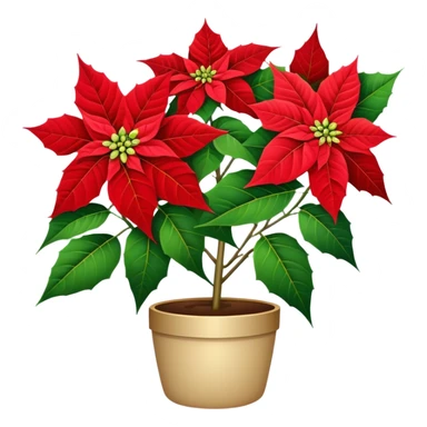 super big bouquet Poinsettia, stem, leaf sticker