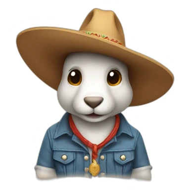 Conejo con sombrero vaquero sticker