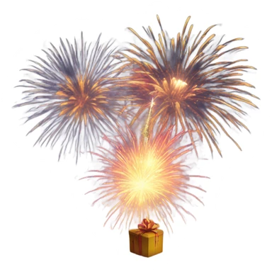 Happy new year with fireworks sticker