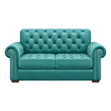 Long plain square teal couch  sticker