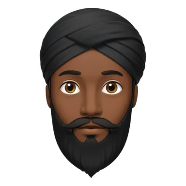 Make me an emoji of a man wearing a black turban and a beard. sticker
