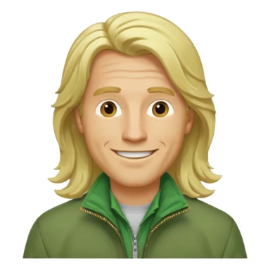 james silent hill a man with blonde long  hair and green jacket sticker