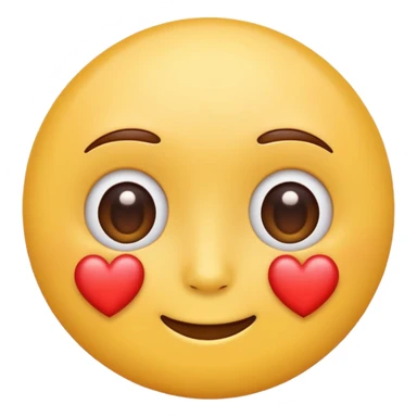 Emoji of a round yellow face with heart eyes, iPhone emoji style. Flat design, smooth gradients, rounded edges, soft shadows, clean look, white background sticker