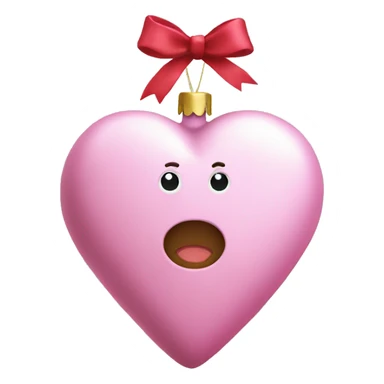 pink heart shaped christmas ornament  sticker