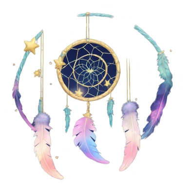 Sparkly moon-and-stars-galaxy-dreamcatcher sticker