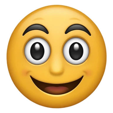 Emoji con un ojo más grande y uno chico y una sonrisa malvada sticker