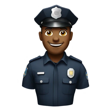 police man smiling midle plan sticker