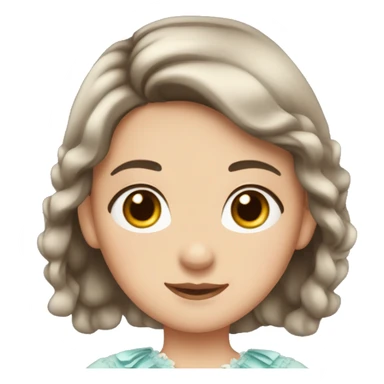 A girl with a dark brown hair and a dress with eyelashes preppy ￼ sticker