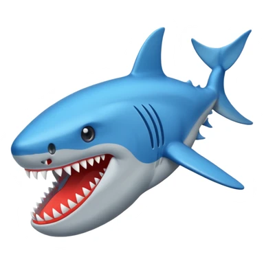 Un tiburón con zapatillas azules sticker