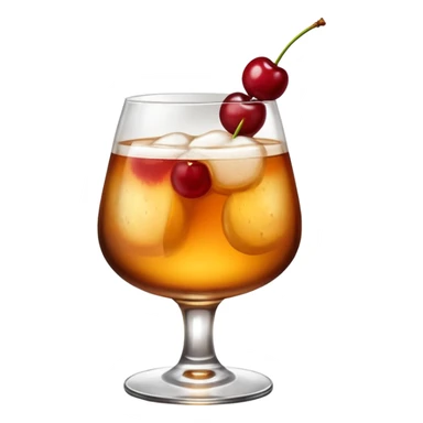 Emoji with an amaretto sour cocktail in whiskey glass sticker