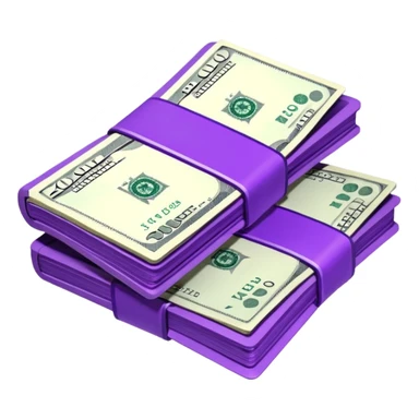 billetes en 3d morados animados sin informacion en los billetes en png sticker