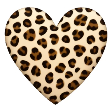 leopard print heart sticker