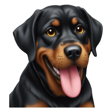 a rottweiller grabbing a treat  sticker