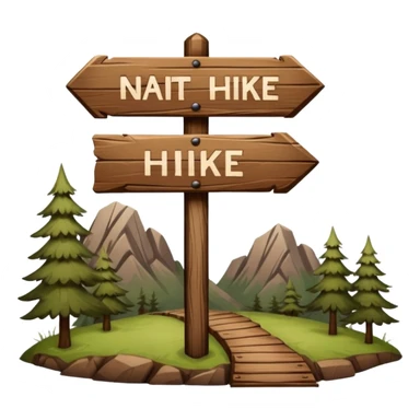wooden nature park hike trail sign sticker