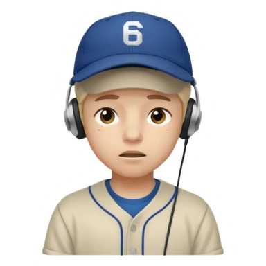 Adolescente com fone no ouvi é um boné, com uma carinha de sono sticker