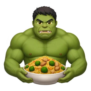 Fat Hulk eating biriyani sticker