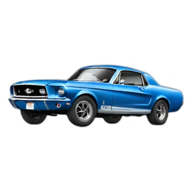 ford mustang 1967 in blue  sticker