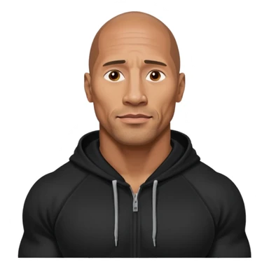 dwayne johnson with black hoodie sticker