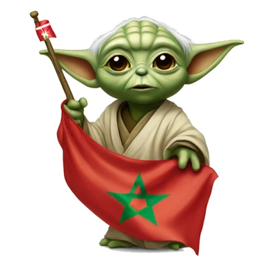 YODA HOLDING MOROCCO FLAG sticker