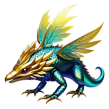  Epic legendary warm-colored fir fiery sunny rare glowing mechanical Shiny sparkly transparent bioluminescent luminescent vibrant bright pastel dark exotic iridescent colorful gradients futuristic modern metallic glossy glittery fantasy-cyber-Fakémon-Vernid-creature sticker