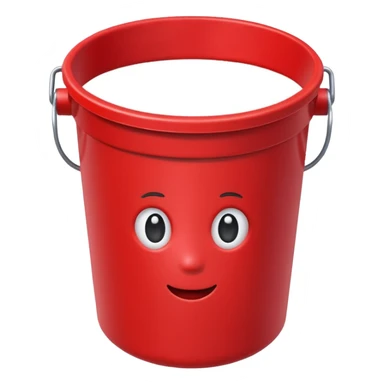 red bucket without handle sticker