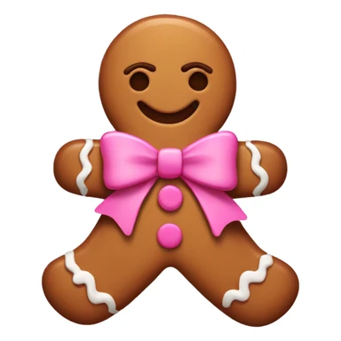A gingerbread man with brown and pink bows sticker