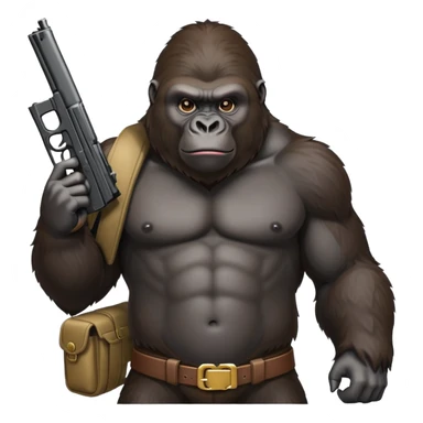 Gorilla shooting guns sticker