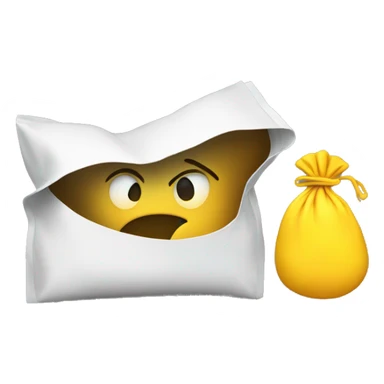 yellow emoji with vomit bag sticker