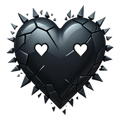 Black heart broken sticker