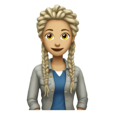 white female dreadlocks ripped jeans teacher sticker