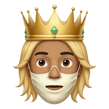 Guy wearing a covid mask and a crown sticker