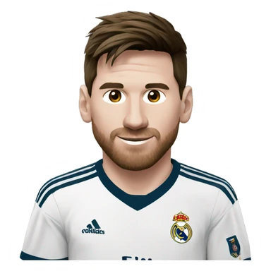 Messi with real Madrid t- shert sticker