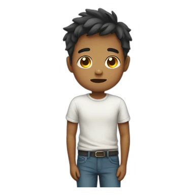 Boy feels stomach ache sticker