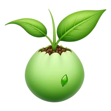 young shoot emerging from a seed sticker