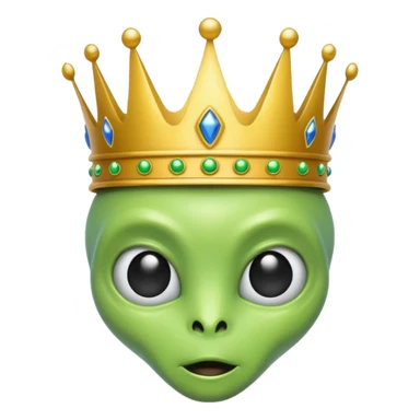 alien with crown sticker