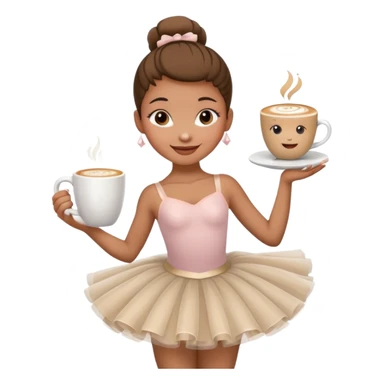 give me a ballerina with a cappuccino mug as her head sticker