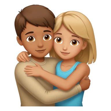 A boy and a girl hugging  sticker