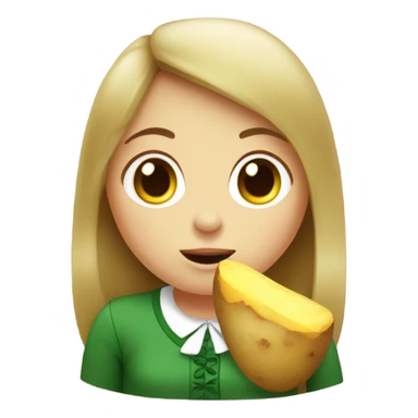 Irish girl eating potato  sticker