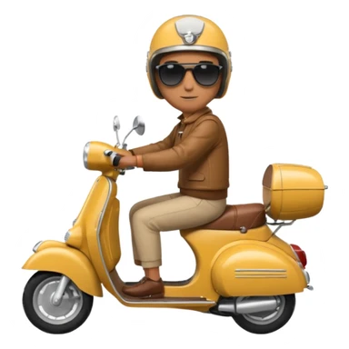 A classic vespa rider with my brothers face. sticker