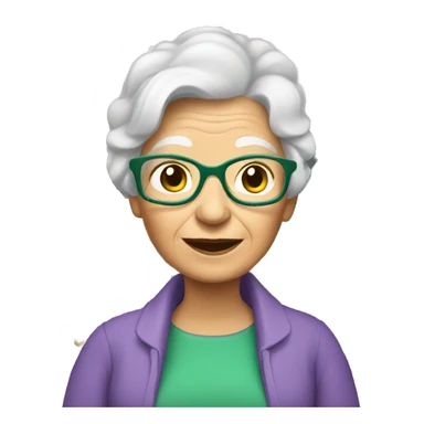 Granny with a green house sticker