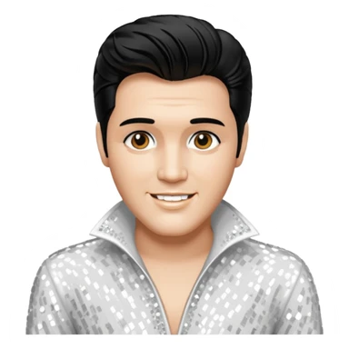 Elvis Presley with white sequin outfit sticker