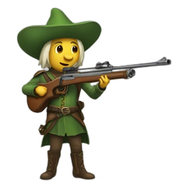 Duende con un rifle sticker