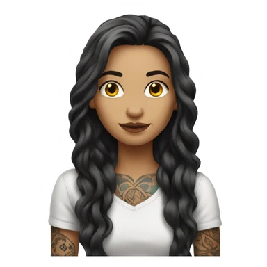 tattooed woman very attractive long hair sticker