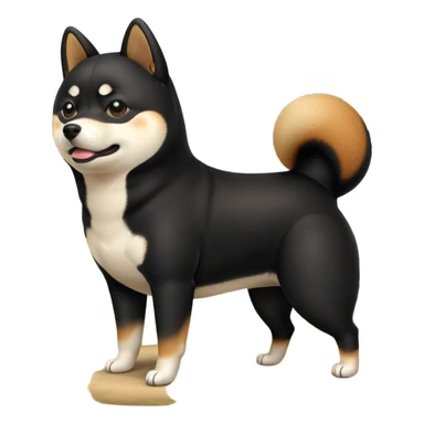 Black Shiba Inu dog pooping sticker