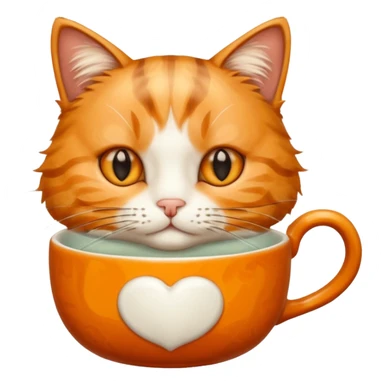 cat with tea with tea sticker