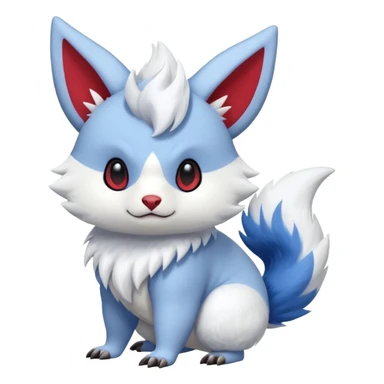  flurry fuzzy Absol-Furret-Zangoose-Chinchilla-fusion-animal-Fakémon-hybrid-creature  sticker