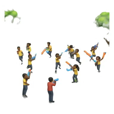 school water gun fight sticker