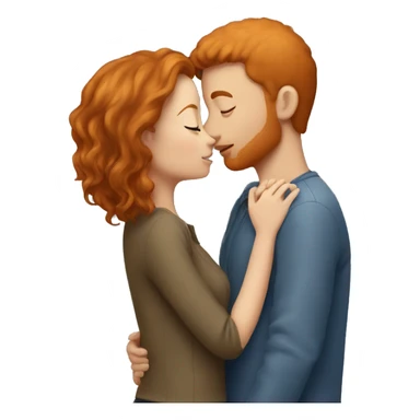 Brown hair girl kissing ginger guy sticker