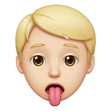 sad face with tongue sticking out sticker