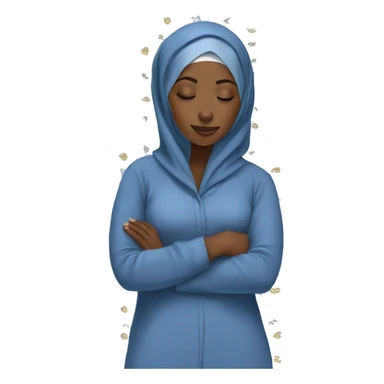Black Hijabi sleeping in blue pyjamas sticker